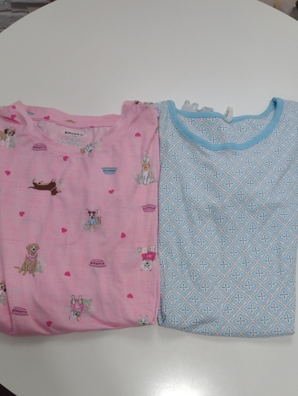 NEW Bundle Set Of 2 Sleep Shirt Dresses Pink And Blue Size Small